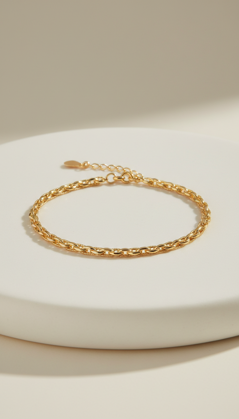 Pulseira corrente delicada em ouro